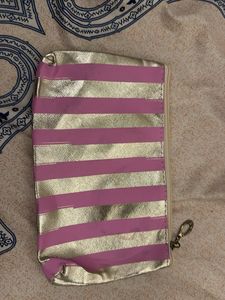Striped Cosmetic Pouch