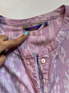 Purple Ikat Print Tunic Top