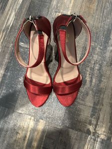 Burgundy Heeled Sandals