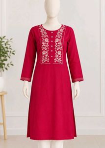 Embroidered Pink Kurta