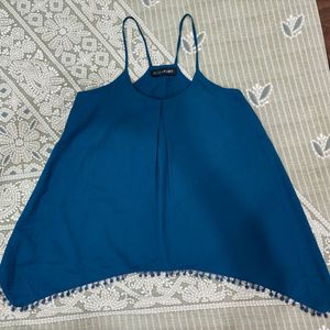 Blue Bodyflirt Tassel Hem Cami