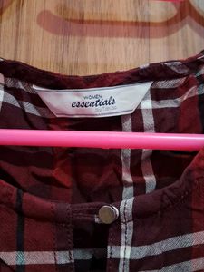 Red Plaid Long Sleeve Top
