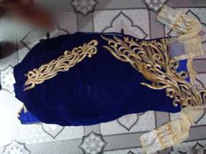 Elegant Blue &amp; velvet kurta and lehenga