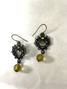 Topaz Drop Oxidised Earing
