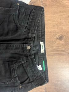 GLITCHEZ Dark Black High-Waisted Wide Leg Jeans