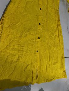 Vibrant Yellow Striped Kurta set