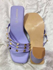 Purple Studded Slide Sandals