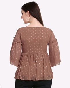 Women printed brown top