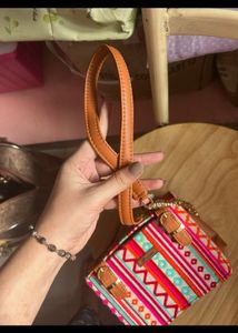Textured Printed Fabric Block Bag Stylish