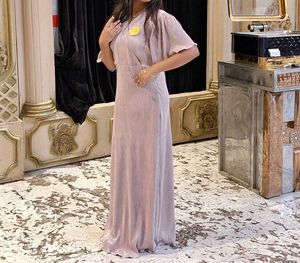 Elegant Metallic Pleated Maxi Dress