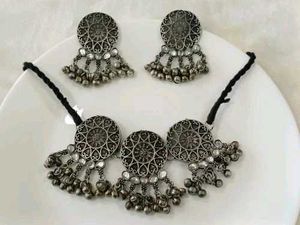 Used - Oxidized Silver Choker Set