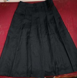 Black Pleated Midi Skirt