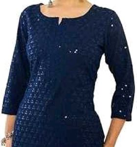 Stunning Navy Blue Sequined Kurta