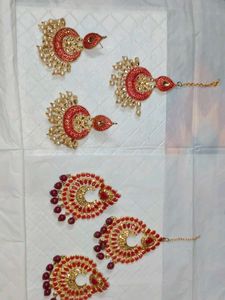 full stone work Earrings set of 2