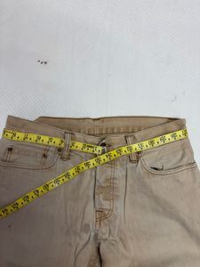 Tan Straight Leg Denim Jeans