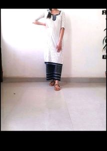 White and Black Kurta Set For women 🖤🤍