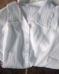 White women Textured Oversized Shirt