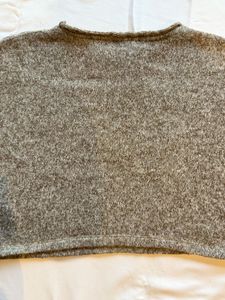 Zara - Cropped Oversized Marled Knit Sweater