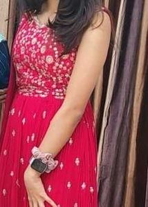 Red Embroidered Ethnic Gown