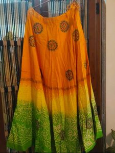 Orange Embroidered lehenga
