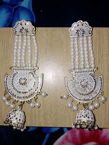 Designer Jhumka Earrings with Pearls