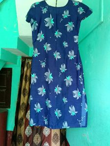 Floral Print Navy Blue Dress