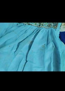 Stunning Blue Mirror Work Sharara Set