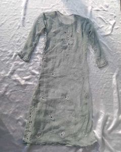 mirror work Chikankari Embroidered Kurta