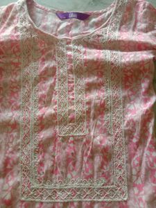 Pretty Pink Floral  Kurta