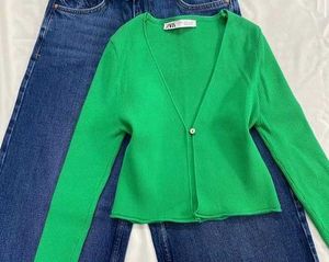 Zara Green Knit Cardigan