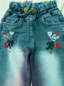 Kids Jeans with Mickey Mouse Embroidery