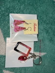 Resin Keychain with Charms wit