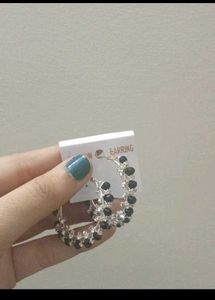 SET OF 4 Sparkling Hoop Earrings abs Necklace