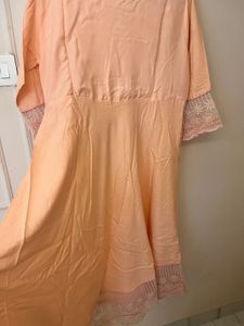 Peach Embellished Kurta