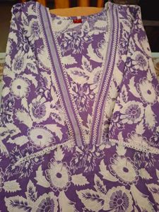 Purple Floral Kurta Set