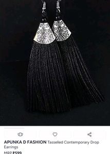 Elegant Black Tassel Earrings