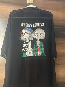 Stylish Black Kimono with Graphic Print