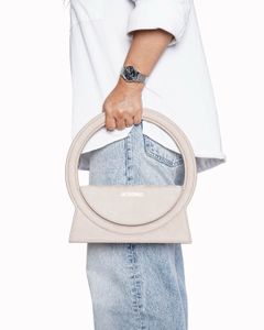 Jacquemus White Circle Handle Bag