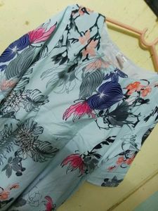 Grey Floral Print Dress