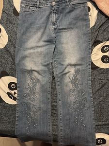 Embellished Blue Denim Jeans