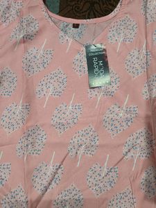 Stylish Pink Tree Print Kurta