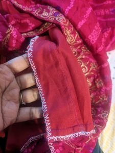 New Bandhani Crepe Pink Maxi dress