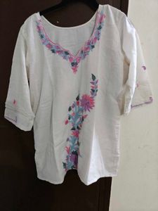 Embroidered White Kurta