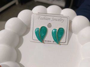 Teardrop Enamel & Gold Tone Earrings