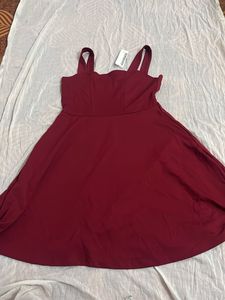 Elegant Maroon A-Line Dress