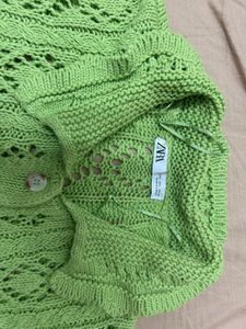 ZARA Lime Green Cable Knit Sweater