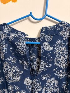 Blue Paisley Print Romper