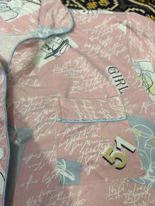 Cute Pink Cartoon Pyjama Top