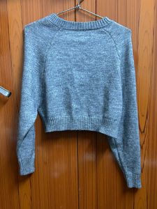 Chic Grey Cropped Knit Bolero