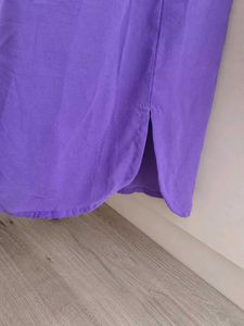 Sheer Purple Oversized Button-Up Shirt